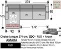 (321) Chaise Longue 274cm. IZDO-FIJO+Arcón
