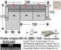 (322) ChaiseLongue 248cm  IZDO-FIJO+Abatibles