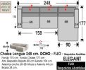 (322) ChaiseLongue 248cm DCHO-Fijo+Abatibles