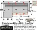 (322) ChaiseLongue 248cm IZDO-Relax Motor