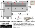 (322) ChaiseLongue 278cm IZDO-Fijo+Abatibles