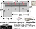 (322) ChaiseLongue 308cm IZDO-Fijo+Abatibles