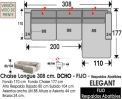 (322) ChaiseLongue 308cm  DCHO-Fijo+Abatibles