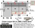 (322) ChaiseLongue 308cm IZDO-Relax-Motor