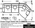 (323) Chaiselongue 330cm DCHO - Curvo