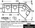(323) Chaiselongue 370cm DCHO - Curvo