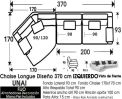 (323) Chaiselongue 370cm IZDO - Curvo