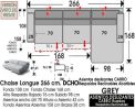 (324) ChaiseLongue 266cm DCHO Desliz. Carro