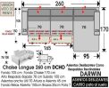 (327) ChaiseLongue 260cm DCHO- Deslizante Carro