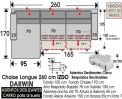 (327) ChaiseLongue 260cm IZDO-Deslizante Carro