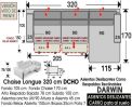 (327) ChaiseLongue 320cm DCHO-Deslizante Carro