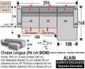 (328) ChaiseLongue 296 cm DCHO - Deslizantes