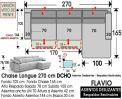 (329)Chaise Longue 270cm DCHO - Deslizantes