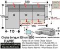 (329)Chaise Longue 330cm IZDO - Deslizantes