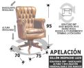 (333) Butaca Despacho 75cm-Giratoria Lujo