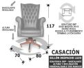(334) Butaca Despacho 80cm-Giratoria Lujo