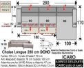 (336) ChaiseLongue 280cm. DCHO-Desliz.Carro