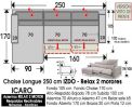 (336) ChaiseLongue 250cm IZDO-Relax Motor