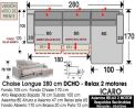 (336) ChaiseLongue 280cm. DCHO-Relax Motor