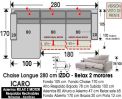 (336) ChaiseLongue 280cm. IZDO Relax Motor