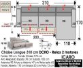 (336) ChaiseLongue 310cm. DCHO-Relax Motor