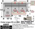 (337)  ChaiseLongue 293cm.IZDO-Relax 2 Motores