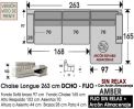 (337)  ChaiseLongue 263cm.DCHO-FIJO+Arcón