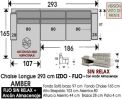 (337)  ChaiseLongue 293cm. IZDO-FIJO+Arcón
