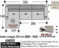 (337)  ChaiseLongue 323 cm. IZDO-FIJO+Arcón