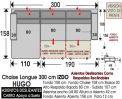 (339) ChaiseLongue 300cm-IZDO-Relax-Desliz-Carro