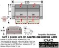 (342) Sofá 220 cm. Desliz. CARRO