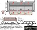 (342) Sofá 310 cm. Desliz. CARRO