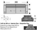 (343) Sofá 200 cm. FIJO