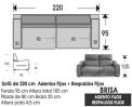 (343) Sofá 220 cm. FIJO