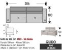 (346) Sofá 206cm. FIJO