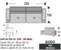 (346) Sofá 226cm. FIJO