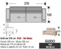 (346) Sofá 270cm. FIJO