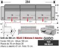 (346) Sofá 284 cm. RELAX 3Motores