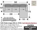 (348) Sofá Chaise Longue 360 cm. DCHO.