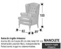 (350) Sillón Orejero Capitoné Ingles 82 cm.