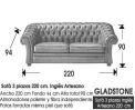 (352) Sofá 3plazas 220 cm. Artesano