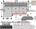 (353) Chaise Longue 270cm. IZDO. Deslizantes