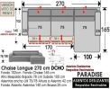 (353) Chaise Longue 270cm. DCHO. Deslizantes