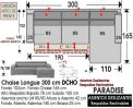 (353) Chaise Longue 300cm. DCHO. Deslizantes