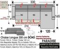 (353) Chaise Longue 330cm. DCHO. Deslizantes