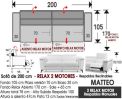 (354) Sofá 200cm. RELAX 2 Motores
