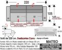 (354) Sofá 220cm. Deslizantes Carro