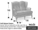 (351) Sofá 2plazas Inglés 130 cm.