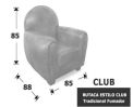 (355) Butaca Club Fumador Años 20 - de 85 cm