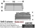 (358) Sofá 3plazas 190cm. 